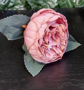 Capete de bujor artificial roz – material textil, diametru 9 cm, lungime 26 cm